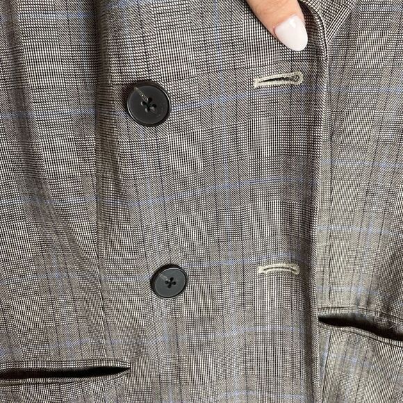 DKNY Double -Breasted Blazer Gray/Brown Wool Size 10 - Picture 8 of 14